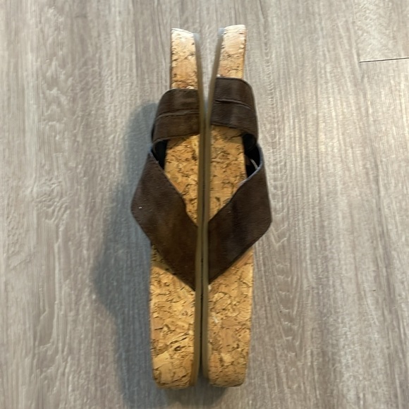 Eddie Bauer Women’s Slide Sandals Size 7 Brown Leather Granola Girl Bohemian - Picture 8 of 11